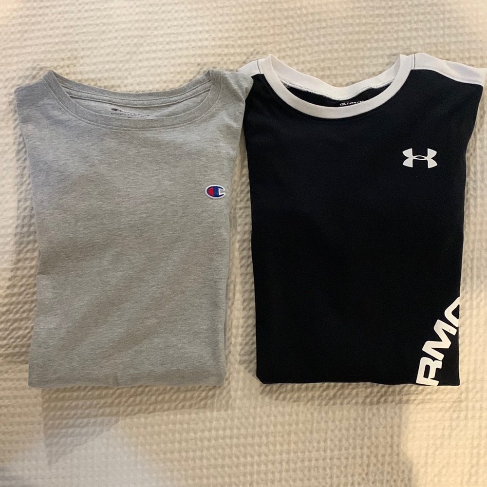 Boys size XL under armour and champion T-shirt